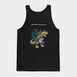 Clanosaurus Rex MICHIGANsaurus rex Plaid Michigan Scotland USA Family Tartan Tank Top